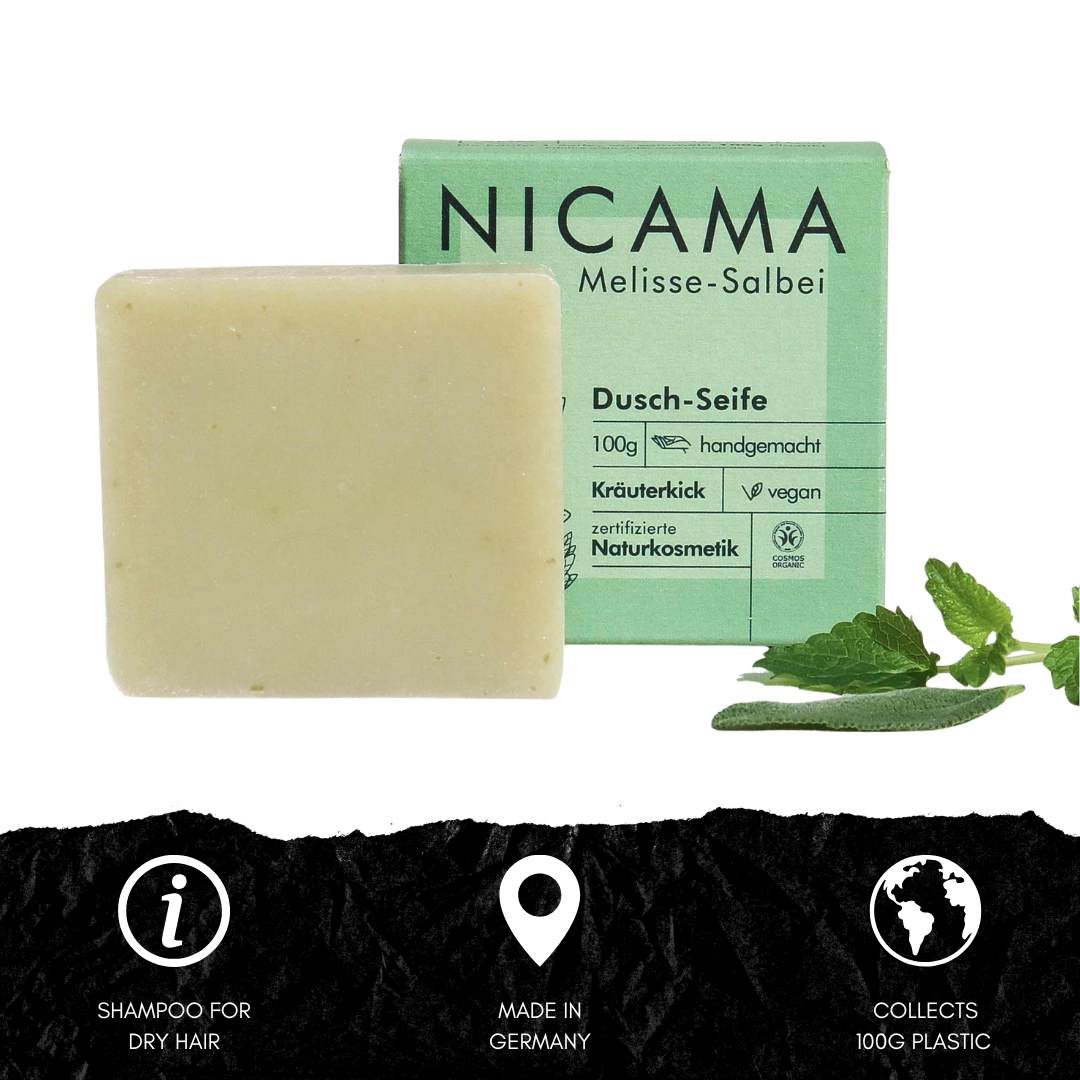 Lemon balm and sage shower soap