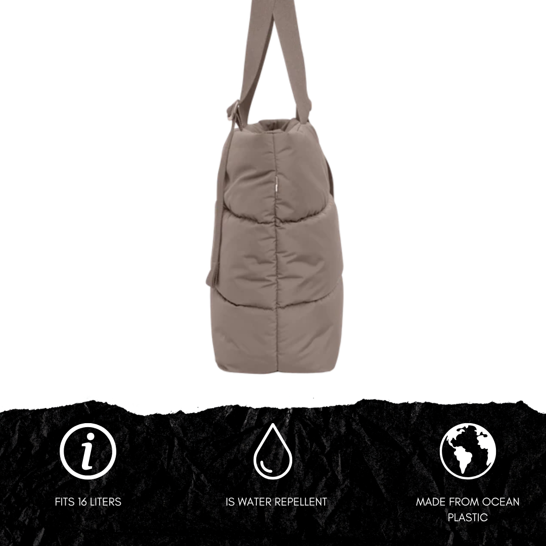 PUFFER TOTE BAG OYSTER