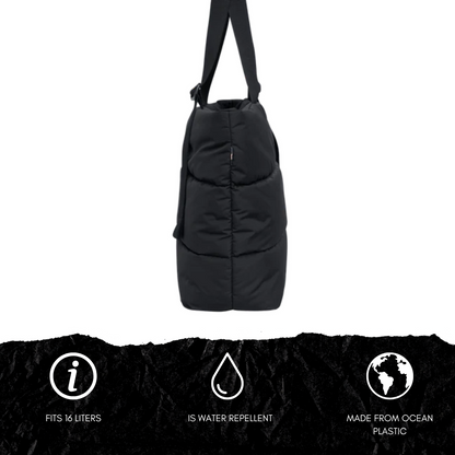 PUFFER TOTE BAG BLACK