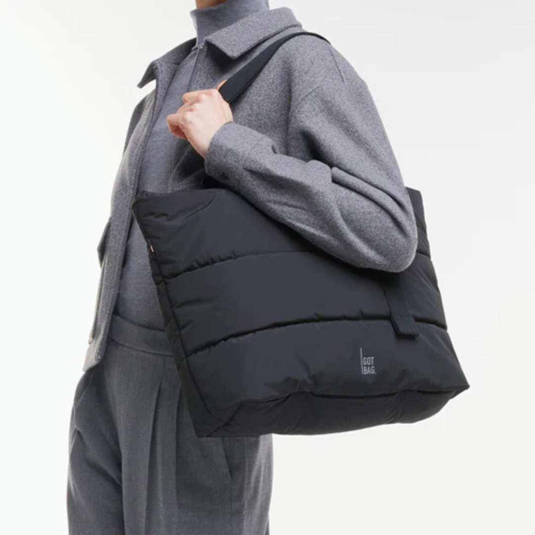 PUFFER TOTE BAG BLACK