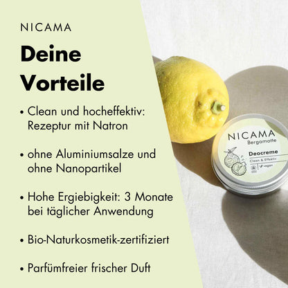 Bergamot deodorant cream