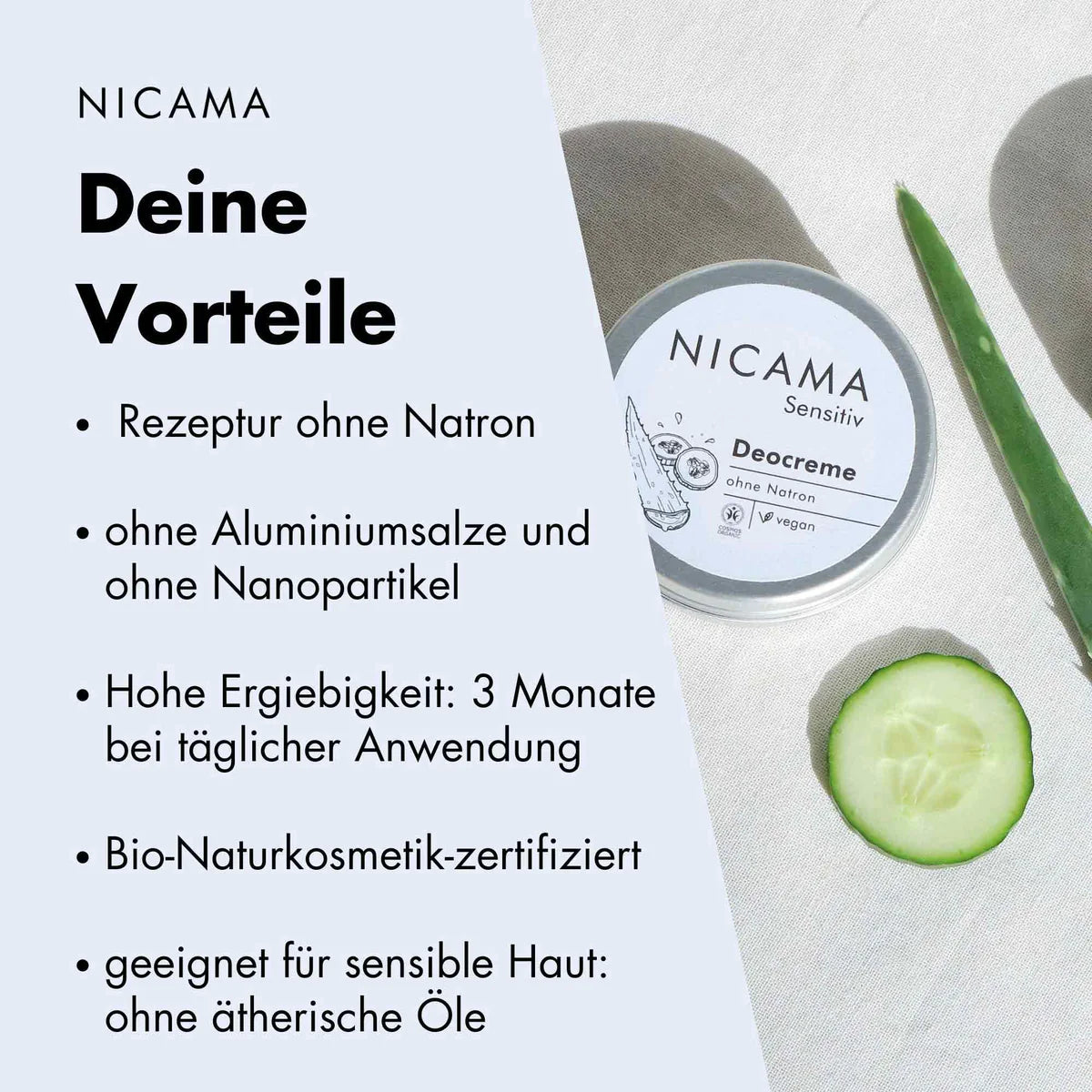 Sensitive deodorant cream