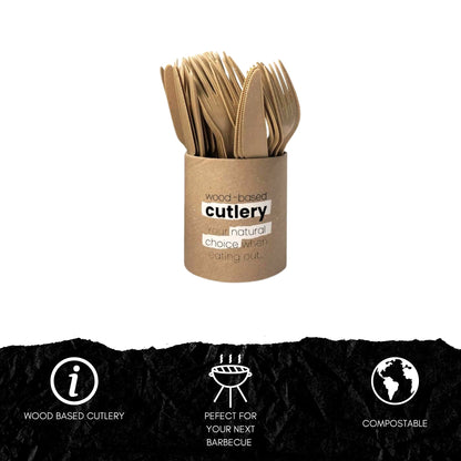 CUTLERY SET MADE OF WOOD FIBERS